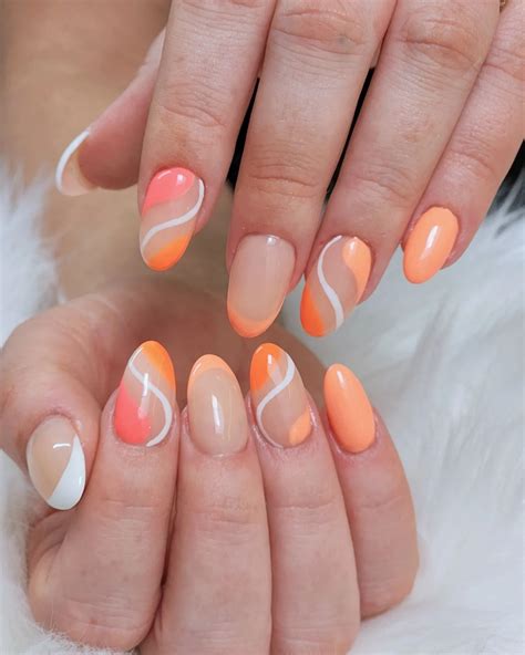 peach design nails|summer peach nails.